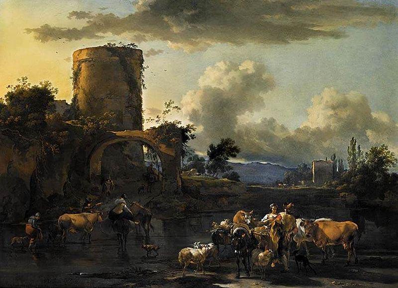 Nicolaes Pietersz. Berchem Evening Landscape